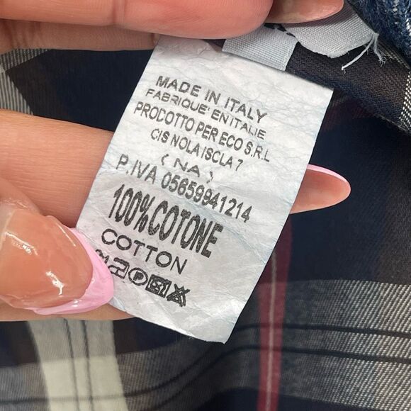 ECO Italy Women’s Dark Wash Denim Blazer Size 42 (US 6) Double Breasted - Picture 13 of 16